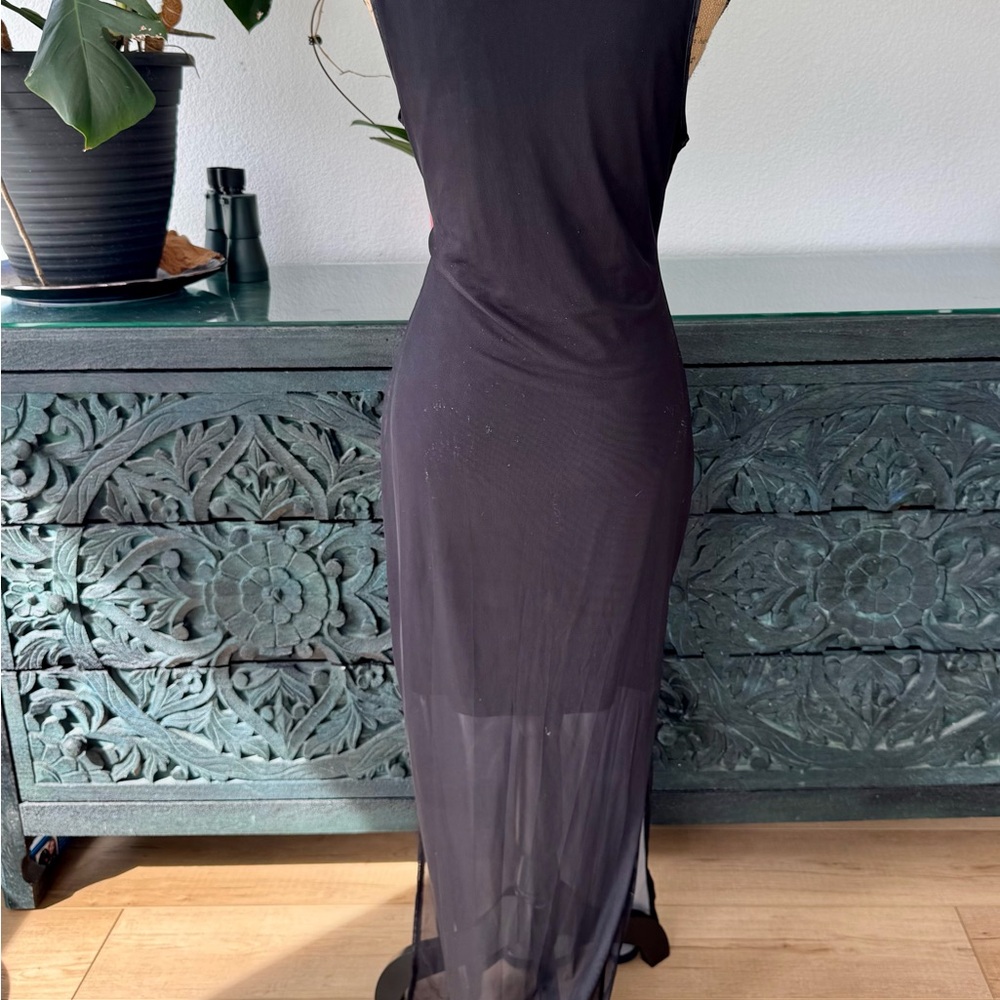 SHEIN Black Skeleton Print Maxi Dress - Picture 2 of 4